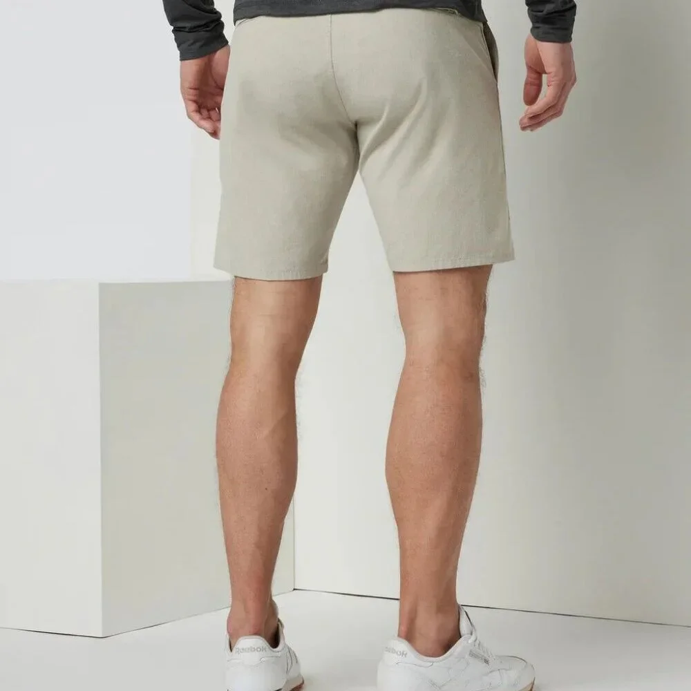 Vuori Shorts Mens 36 Khaki Tan Aim Chino Stretch Zip Pocket V368